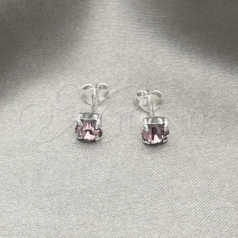 Arete Dormilona 02.397.0040.06 Plata Rodinada, con Zirconia Cubica Amatista, Pulido, Tono Plateado