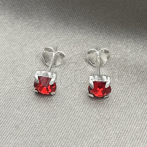 Arete Dormilona 02.397.0040.07 Plata Rodinada, con Zirconia Cubica Rubi, Pulido, Tono Plateado