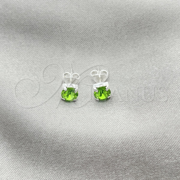 Arete Dormilona 02.397.0040.08 Plata Rodinada, con Zirconia Cubica Peridoto, Pulido, Tono Plateado