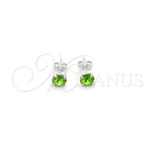 Arete Dormilona 02.397.0040.08 Plata Rodinada, con Zirconia Cubica Peridoto, Pulido, Tono Plateado