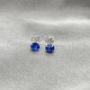 Arete Dormilona 02.397.0040.09 Plata Rodinada, con Zirconia Cubica Zafiro Azul, Pulido, Tono Plateado