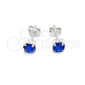 Arete Dormilona 02.397.0040.09 Plata Rodinada, con Zirconia Cubica Zafiro Azul, Pulido, Tono Plateado
