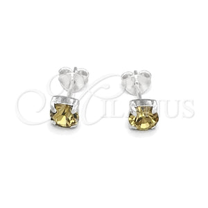 Arete Dormilona 02.397.0040.11 Plata Rodinada, con Zirconia Cubica Aqua Azul, Pulido, Tono Plateado