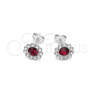 Arete Dormilona 02.397.0041.01 Plata Rodinada, con Zirconia Cubica Granate, Pulido, Tono Plateado