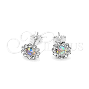 Arete Dormilona 02.397.0041.02 Plata Rodinada, con Zirconia Cubica Chrysolite Opal, Pulido, Tono Plateado