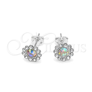 Arete Dormilona 02.397.0041.02 Plata Rodinada, con Zirconia Cubica Chrysolite Opal, Pulido, Tono Plateado