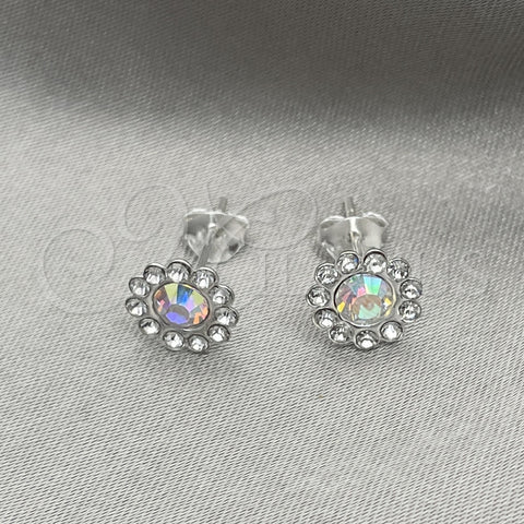 Arete Dormilona 02.397.0041.02 Plata Rodinada, con Zirconia Cubica Chrysolite Opal, Pulido, Tono Plateado