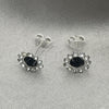 Arete Dormilona 02.397.0041.04 Plata Rodinada, con Zirconia Cubica Negro, Pulido, Tono Plateado