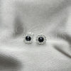 Arete Dormilona 02.397.0041.04 Plata Rodinada, con Zirconia Cubica Negro, Pulido, Tono Plateado
