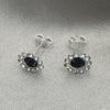 Arete Dormilona 02.397.0041.04 Plata Rodinada, con Zirconia Cubica Negro, Pulido, Tono Plateado
