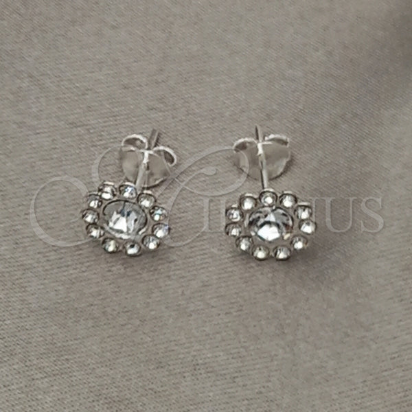 Arete Dormilona 02.397.0041.07 Plata Rodinada, con Zirconia Cubica Blanca, Pulido, Tono Plateado