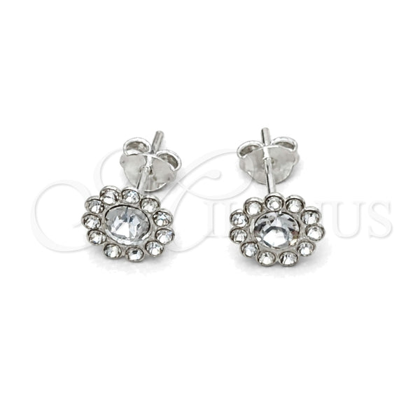 Arete Dormilona 02.397.0041.07 Plata Rodinada, con Zirconia Cubica Blanca, Pulido, Tono Plateado