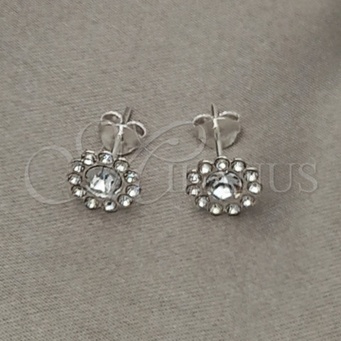 Arete Dormilona 02.397.0041.07 Plata Rodinada, con Zirconia Cubica Blanca, Pulido, Tono Plateado