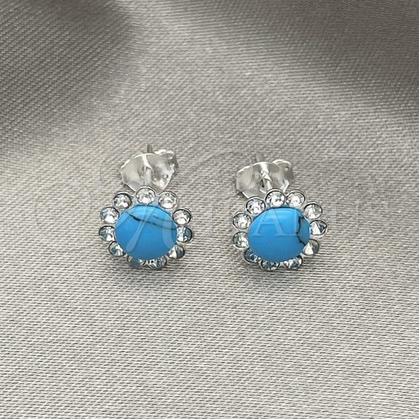Arete Dormilona 02.397.0042.01 Plata Rodinada, con Perla Turquoise, Pulido, Tono Plateado
