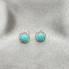 Arete Dormilona 02.397.0042.02 Plata Rodinada, con Perla Light Turquoise, Pulido, Tono Plateado