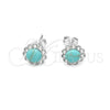 Arete Dormilona 02.397.0042.02 Plata Rodinada, con Perla Light Turquoise, Pulido, Tono Plateado