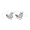 Arete Dormilona 02.407.0003 Plata Rodinada, Diseño de Corazón, Pulido, Tono Plateado