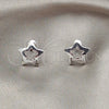 Arete Dormilona 02.407.0004 Plata Rodinada, Diseño de Estrella, Pulido, Tono Plateado