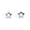 Arete Dormilona 02.407.0004 Plata Rodinada, Diseño de Estrella, Pulido, Tono Plateado