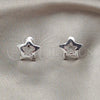 Arete Dormilona 02.407.0004 Plata Rodinada, Diseño de Estrella, Pulido, Tono Plateado