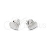 Arete Dormilona 02.407.0005 Plata Rodinada, Diseño de Corazón, Pulido, Tono Plateado