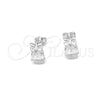 Arete Dormilona 02.407.0009 Plata Rodinada, Diseño de Búho, Pulido, Tono Plateado