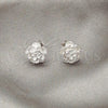 Arete Dormilona 02.407.0012 Plata Rodinada, Diseño de Flor, Pulido, Tono Plateado