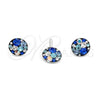 Juego de Arete y Dije de Adulto 10.408.0001.02 Plata Rodinada, con Cristal Zafiro Azul, Pulido, Tono Plateado