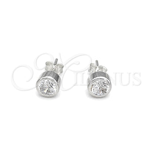 Arete Dormilona 02.408.0087 Plata Rodinada, con Zirconia Cubica Blanca, Pulido, Tono Plateado