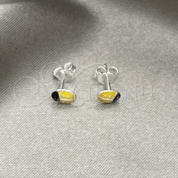Arete Dormilona 02.406.0001.01 Plata Rodinada, Esmaltado Amarillo, Tono Plateado