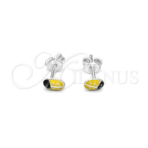 Arete Dormilona 02.406.0001.01 Plata Rodinada, Esmaltado Amarillo, Tono Plateado