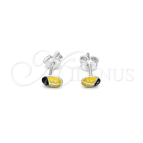 Arete Dormilona 02.406.0001.01 Plata Rodinada, Esmaltado Amarillo, Tono Plateado