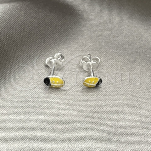 Arete Dormilona 02.406.0001.01 Plata Rodinada, Esmaltado Amarillo, Tono Plateado