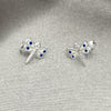 Arete Dormilona 02.406.0002.03 Plata Rodinada, Diseño de Libélula, Esmaltado Blanco, Tono Plateado