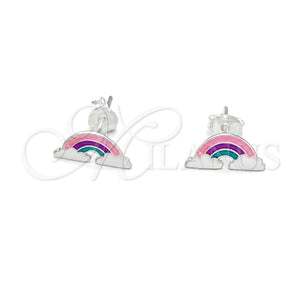 Arete Dormilona 02.406.0010.03 Plata Rodinada, Esmaltado Rosado, Tono Plateado