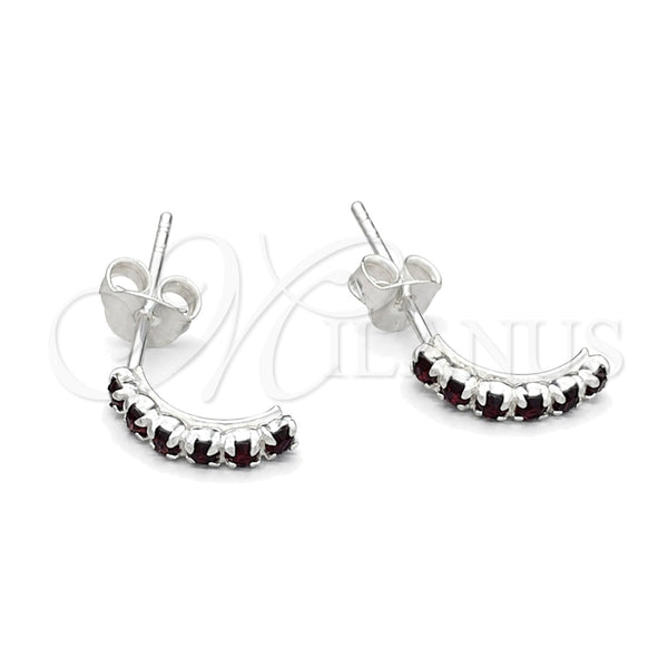 Arete Dormilona 02.406.0017.02 Plata Rodinada, con Cristal Negro, Pulido, Tono Plateado