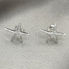 Arete Dormilona 02.392.0017 Plata Rodinada, Diseño de Estrella, Pulido, Tono Plateado