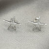Arete Dormilona 02.392.0017 Plata Rodinada, Diseño de Estrella, Pulido, Tono Plateado