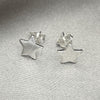 Arete Dormilona 02.392.0020 Plata Rodinada, Diseño de Estrella, Pulido, Tono Plateado