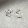 Arete Dormilona 02.392.0020 Plata Rodinada, Diseño de Estrella, Pulido, Tono Plateado