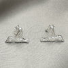 Arete Dormilona 02.392.0023 Plata Rodinada, Diseño de Pajaro, Pulido, Tono Plateado
