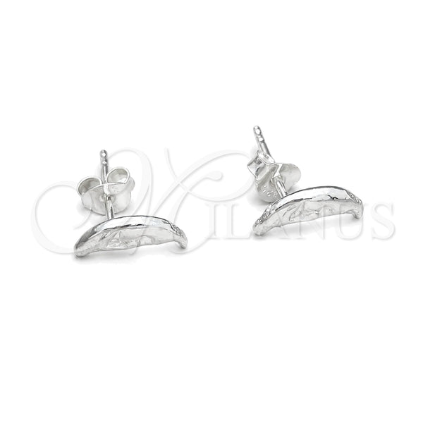 Arete Dormilona 02.392.0024 Plata Rodinada, Diseño de Luna, Pulido, Tono Plateado