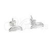 Arete Dormilona 02.392.0024 Plata Rodinada, Diseño de Luna, Pulido, Tono Plateado