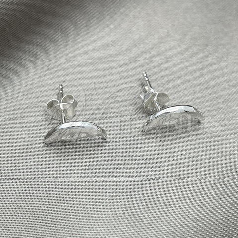 Arete Dormilona 02.392.0024 Plata Rodinada, Diseño de Luna, Pulido, Tono Plateado