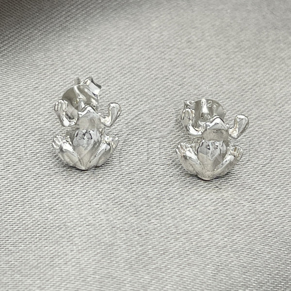 Arete Dormilona 02.392.0027 Plata Rodinada, Diseño de Rana, Pulido, Tono Plateado
