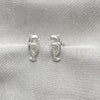 Arete Dormilona 02.392.0028 Plata Rodinada, Diseño de Delfín, Pulido, Tono Plateado