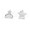 Arete Dormilona 02.392.0030 Plata Rodinada, Diseño de Luna, Pulido, Tono Plateado