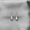 Arete Largo 02.392.0032 Plata Rodinada, Diseño de Hueco, Pulido, Tono Plateado