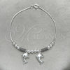 Pulsera de Dije 03.409.0003.07 Plata Rodinada, Diseño de Delfín, Pulido, Tono Plateado (7 Pulgadas de Largo)
