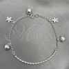 Pulsera de Dije 03.409.0004.07 Plata Rodinada, Diseño de Corazón, Pulido, Tono Plateado (7 Pulgadas de Largo)